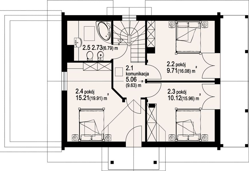 Poddasze projektu Dziekanowice 7dw