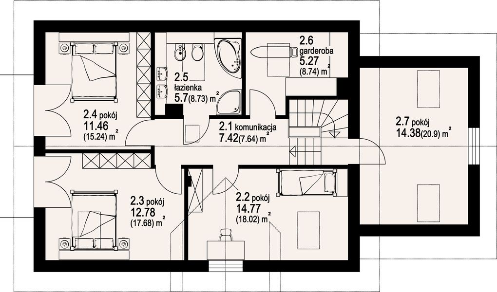Poddasze projektu Osiek 10g