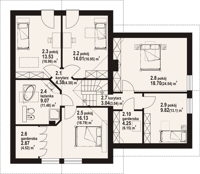 Poddasze projektu Gładyszów 7
