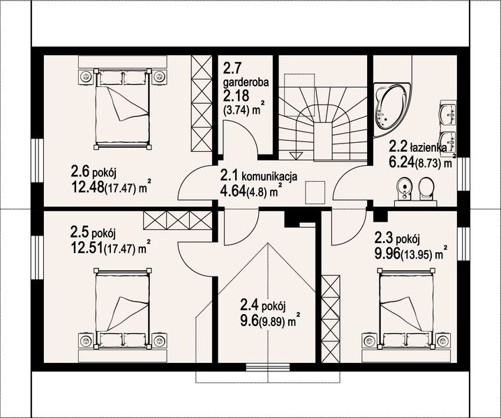 Poddasze projektu Dom mazurski dw