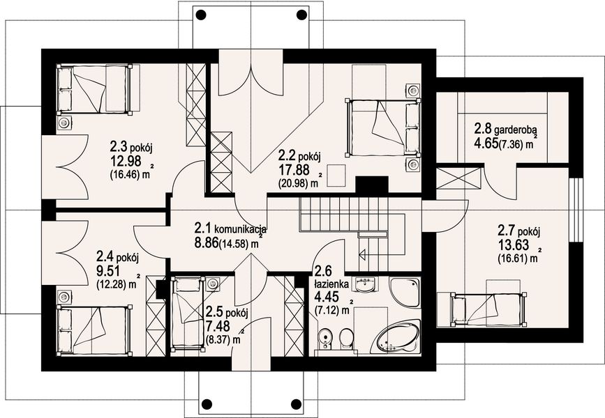 Poddasze projektu Jaworowo 7k