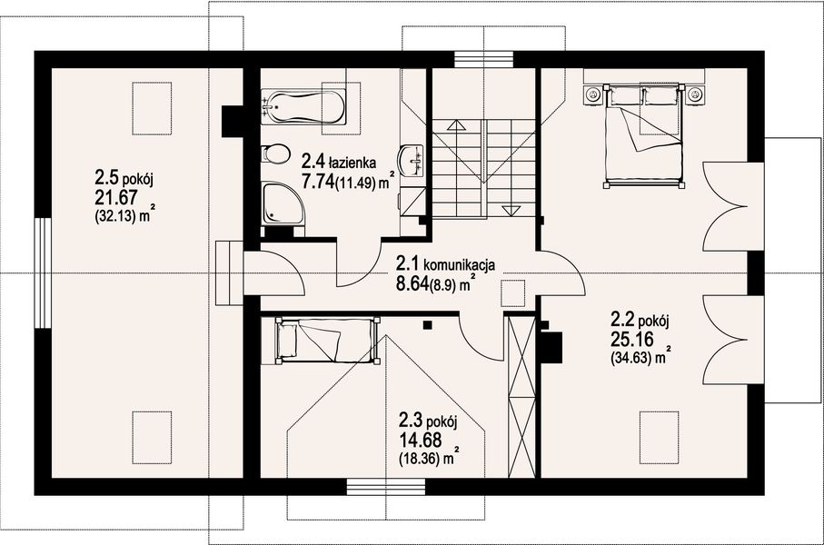 Poddasze projektu Świdowo dws