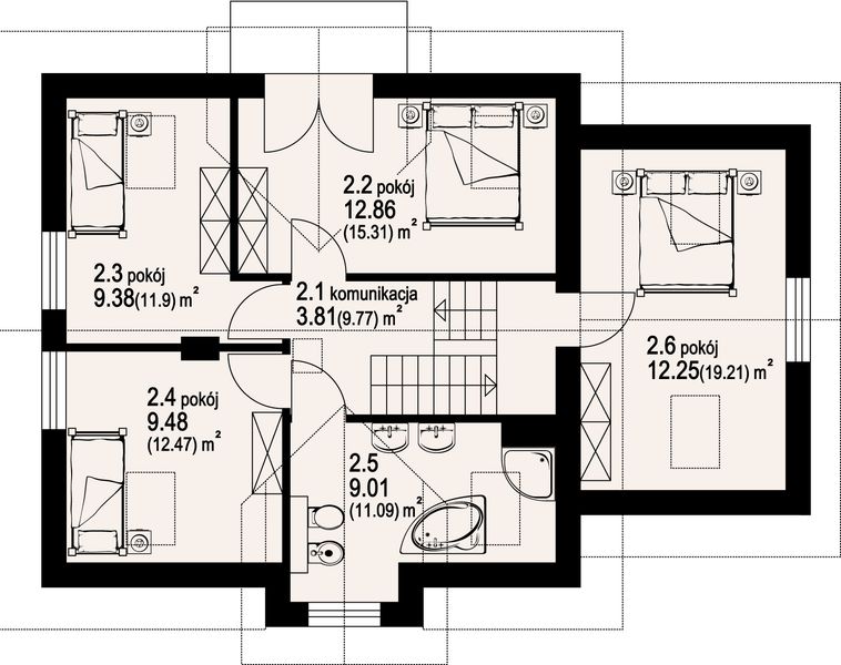 Poddasze projektu Grodków g