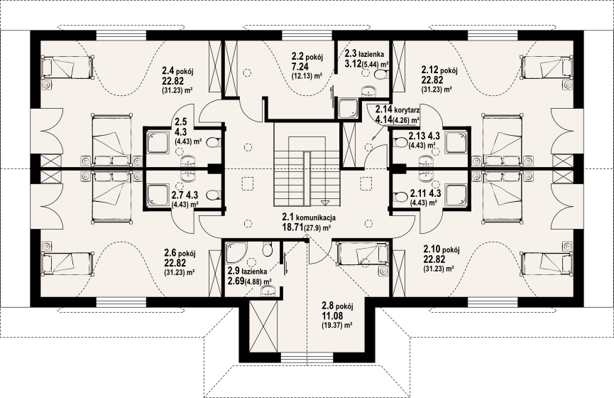 Poddasze projektu Chmielniki m14