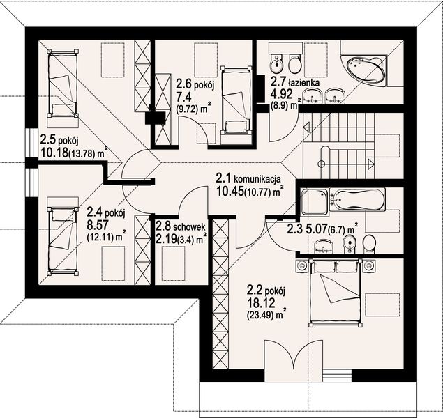Poddasze projektu Sławków mały m