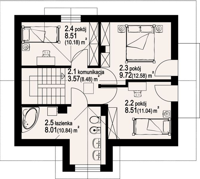Poddasze projektu Brzoza mała 2