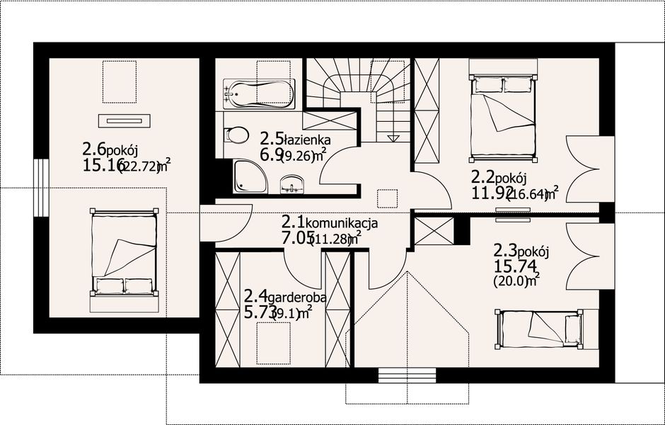 Poddasze projektu Świdnica dw 11