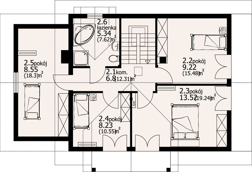 Poddasze projektu Oleśnica dws