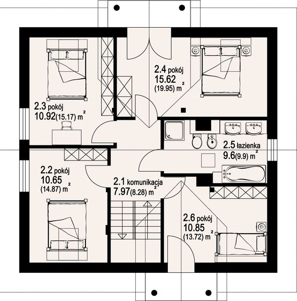 Poddasze projektu Tarczyn nowy
