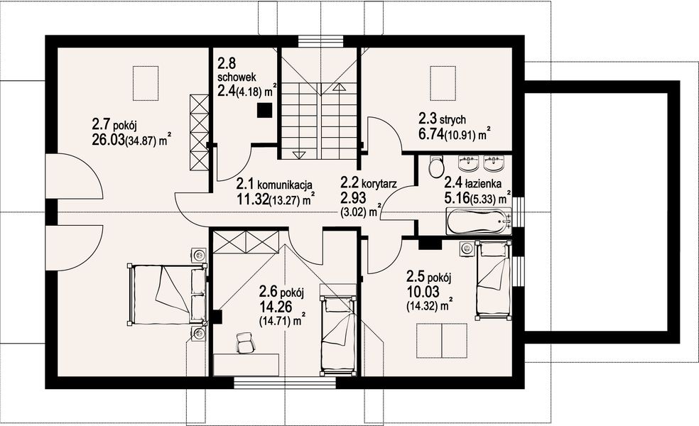 Poddasze projektu Bolesławice dw 5g