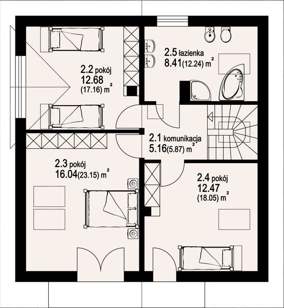 Poddasze projektu Będzin