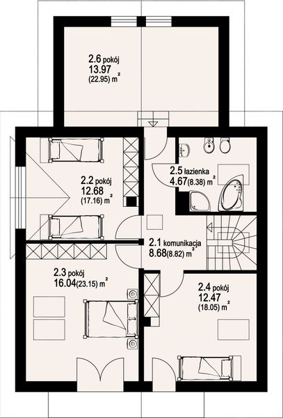 Poddasze projektu Będzin g
