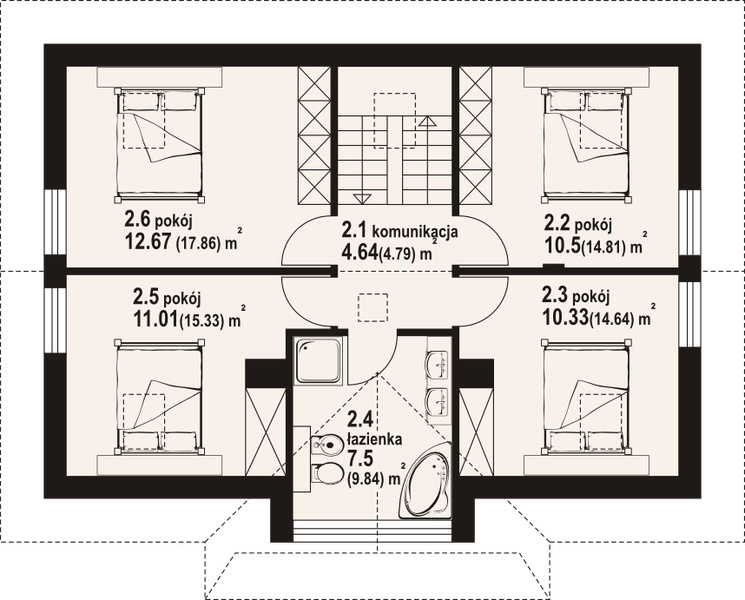 Poddasze projektu Jurkowo średnie
