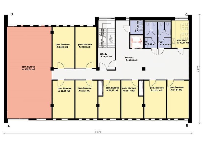 Piętro 1 projektu PS-BR-490-30-V4