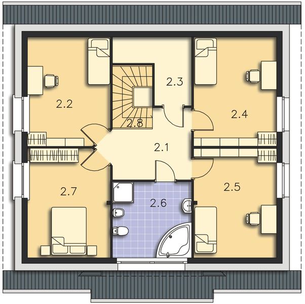 Poddasze projektu Darmstadt Pasywny 2 LDP02