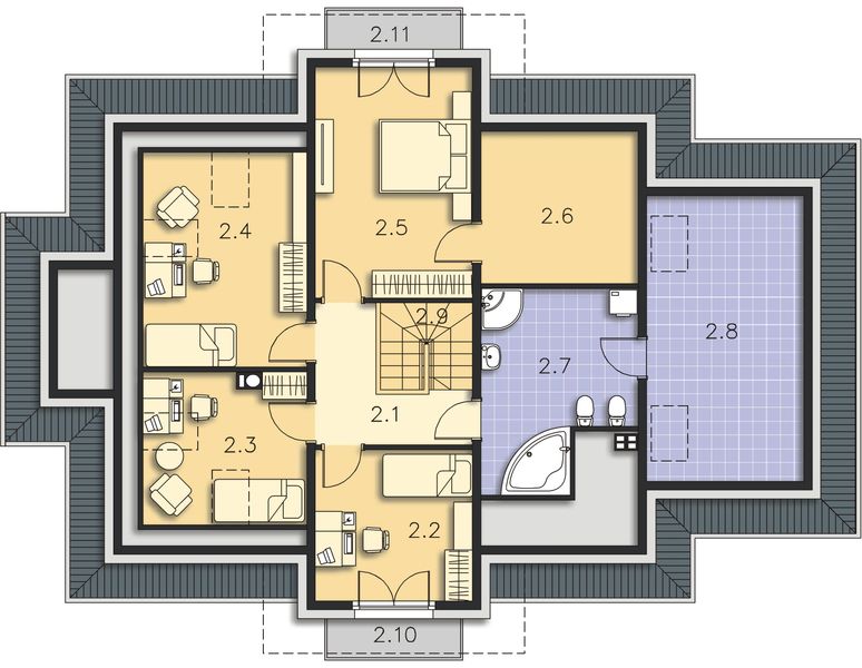 Poddasze projektu Dijon II DCP234a