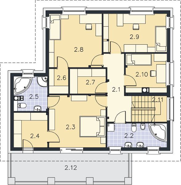Piętro 1 projektu Siena DCP213a