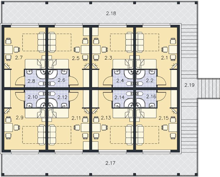 Piętro 1 projektu Pensjonat Buk DCPS04