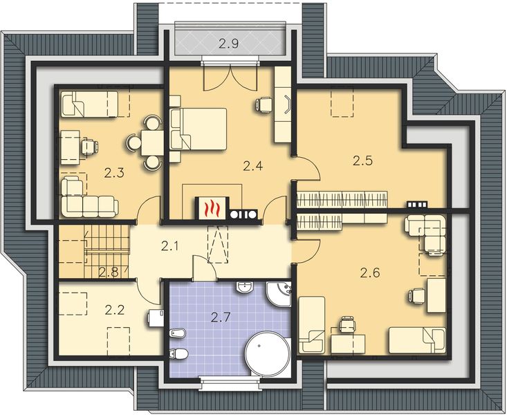 Poddasze projektu Florencja II DCP210a