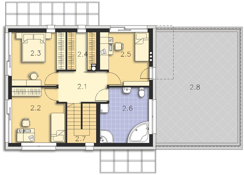 Piętro 1 projektu Belfast IV DCP268c