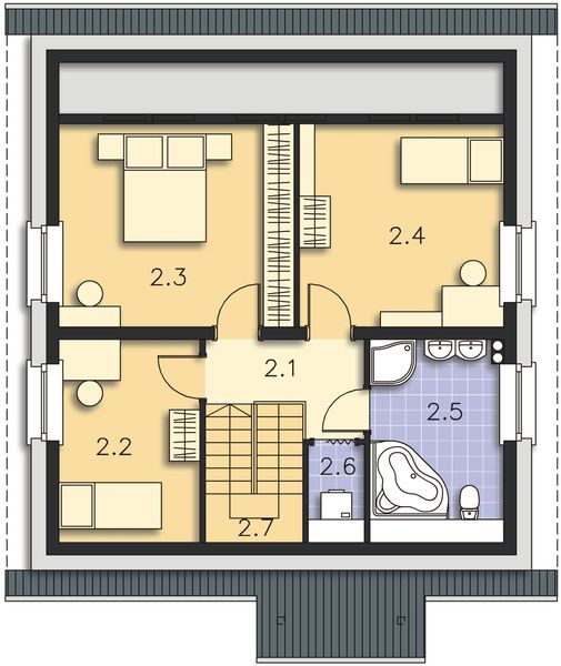 Poddasze projektu Valletta Pasywny 6 LDP06