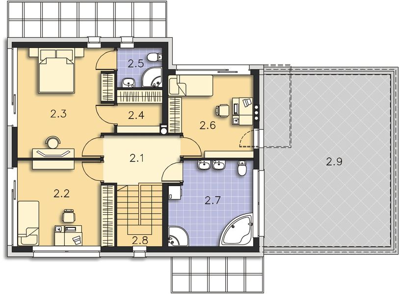 Piętro 1 projektu Belfast II DCP268a