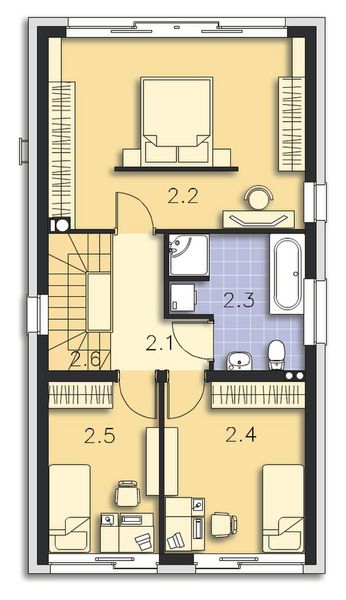 Piętro 1 projektu Tottori DCP269