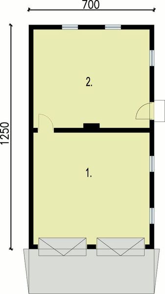 Parter projektu G1m szkielet drewniany budynek gospodarczy