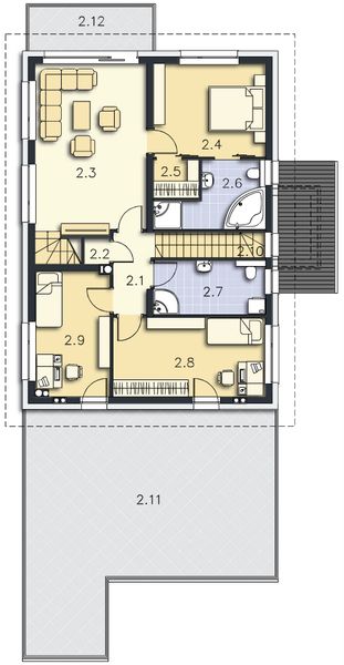 Piętro 1 projektu Locarno DCP271