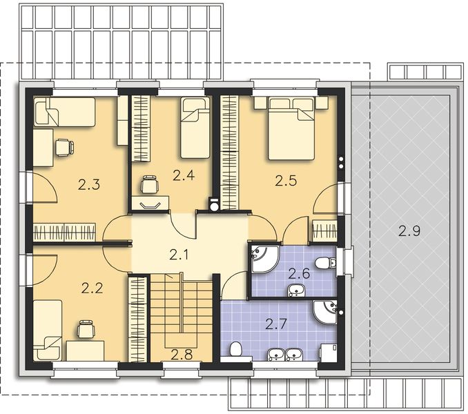 Piętro 1 projektu Nikko II DCP264a