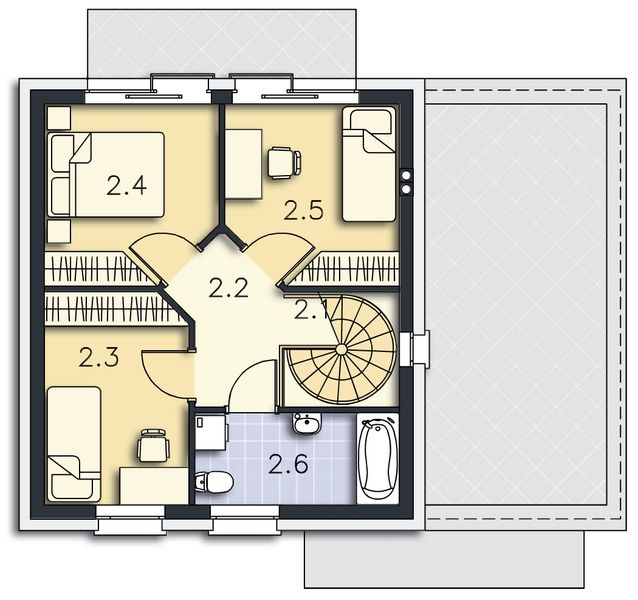 Piętro 1 projektu Rugby II DCP290a