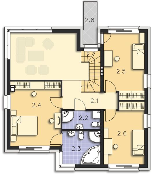 Piętro 1 projektu Chester DCP293