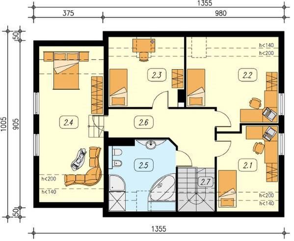 Poddasze projektu IM Mango z piwnicą