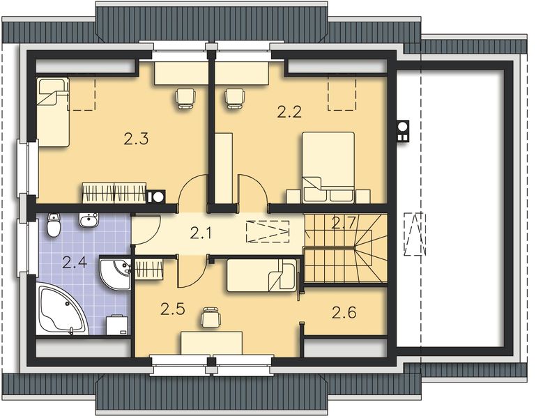 Poddasze projektu Wenecja II DCP42d