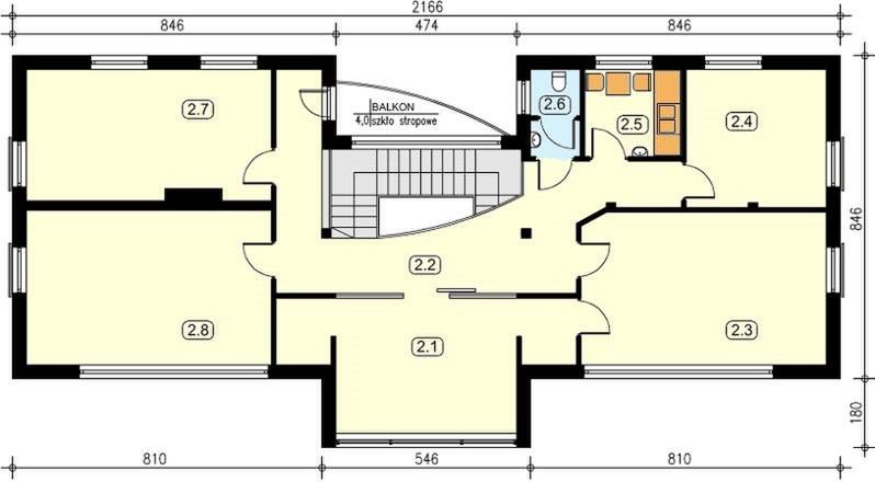 Poddasze projektu Usługowo-biurowy