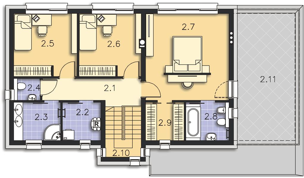 Piętro 1 projektu Santos II DCP308a