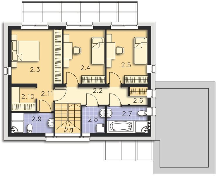 Piętro 1 projektu Espoo Pasywny 4 LDP04