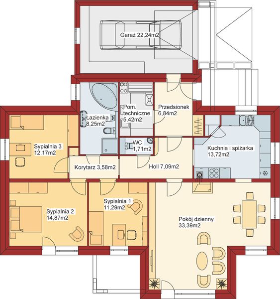 Parter projektu Domek Sosnowy (008 ET)