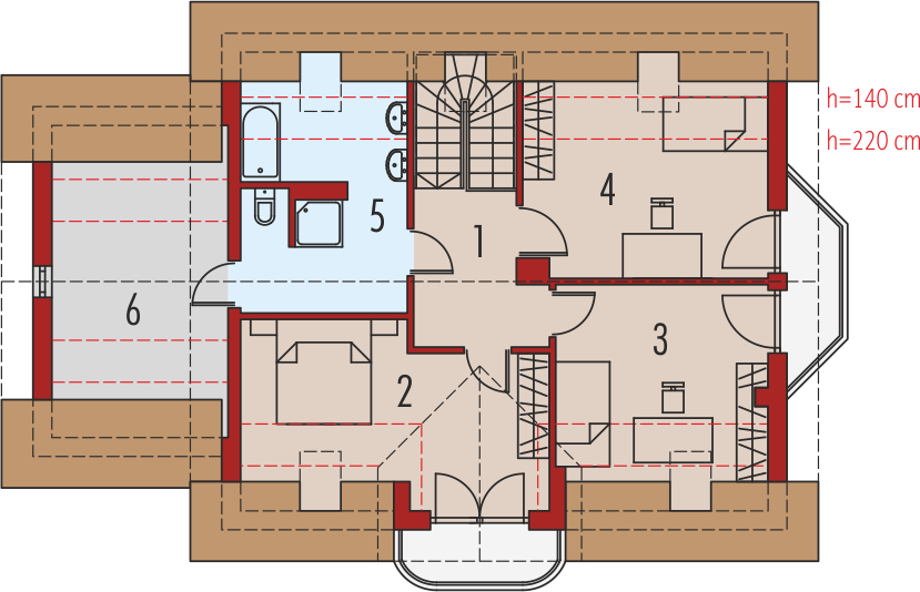 Poddasze projektu Kajka G1 Mocca
