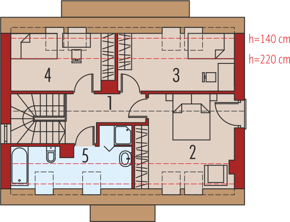 Poddasze projektu E1 II (wersja A) economic