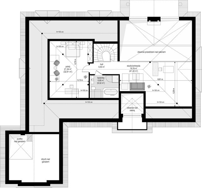 Poddasze projektu Rezydencja Parkowa 3