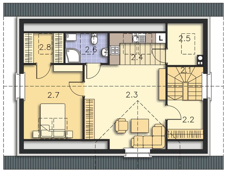 Poddasze projektu Garaż G37