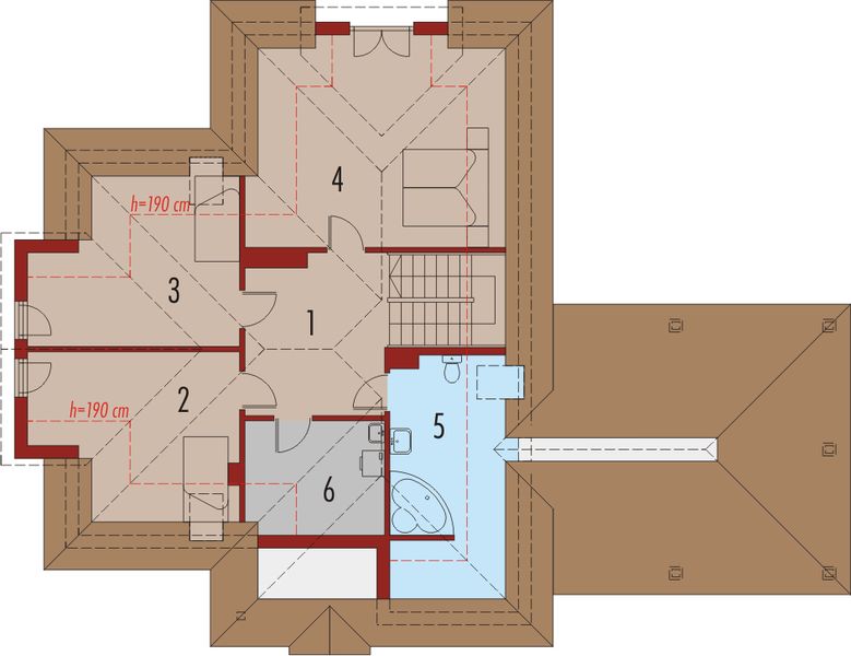 Poddasze projektu Lena II (z wiatą)