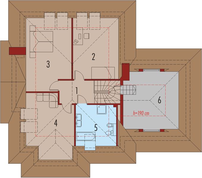 Poddasze projektu Zuzia (z wiatą)