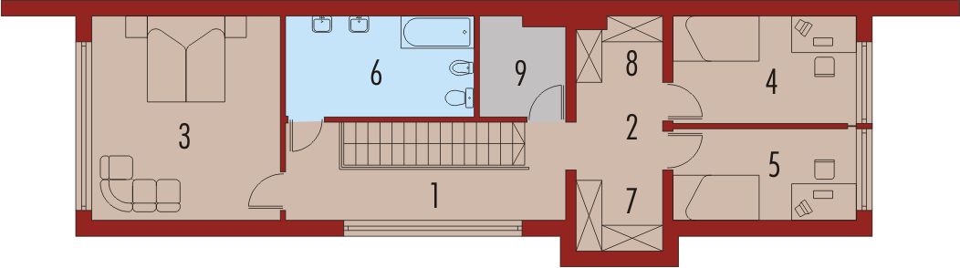 Piętro 1 projektu Ksawery (z wiatą)