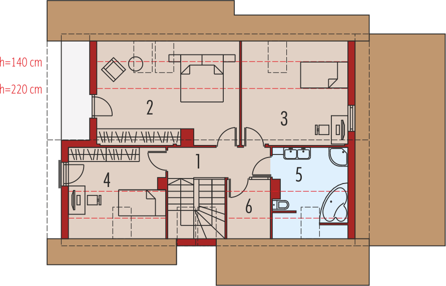 Poddasze projektu Cyntia (z wiatą)