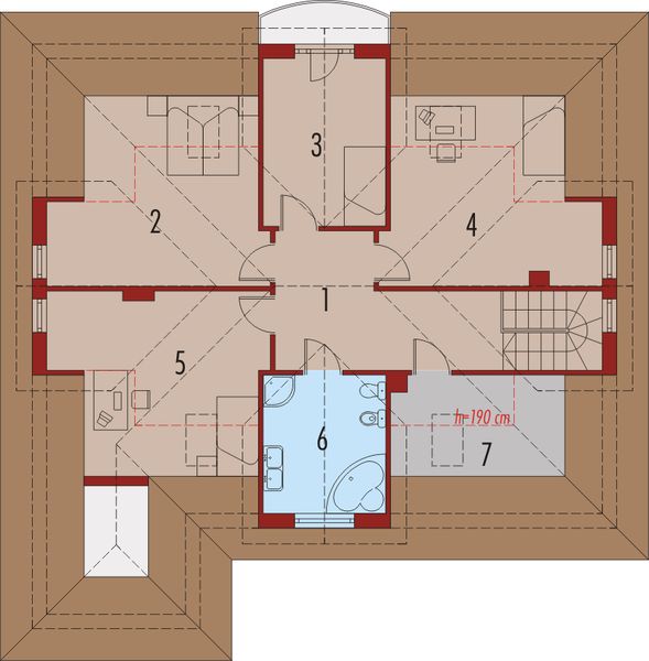 Poddasze projektu Oktawia G1 (dwulokalowa)