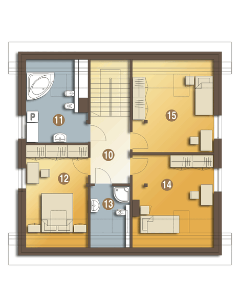 Poddasze projektu Kornelia II z garażem 1-st. [A]