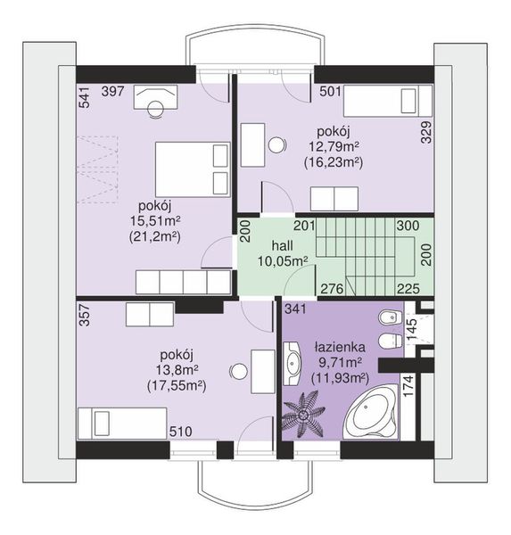 Poddasze projektu Dom przy Cyprysowej 42