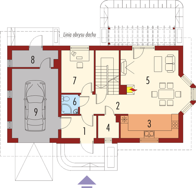 Parter projektu Ben II G1 (z piwnicą)